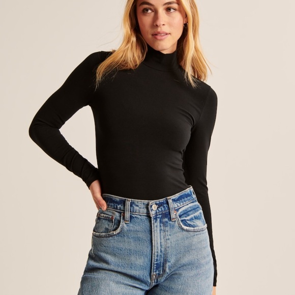 Abercrombie & Fitch Tops - Abercrombie Essential Long-Sleeve Mockneck Tee Black